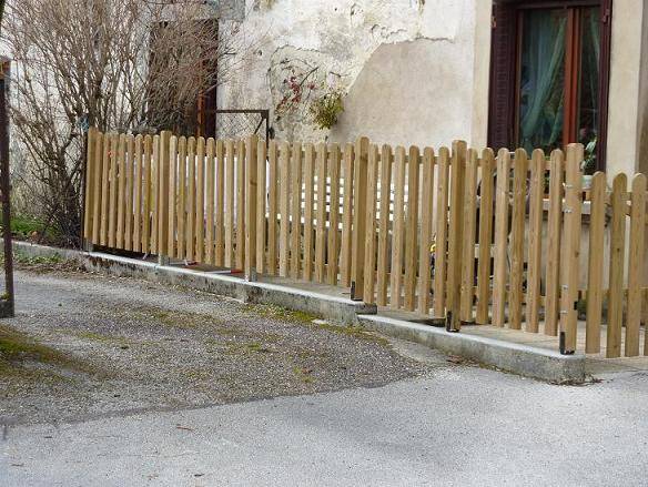 Clôture planchette 120cm sur dalle — SNMB Menuiserie Bertin