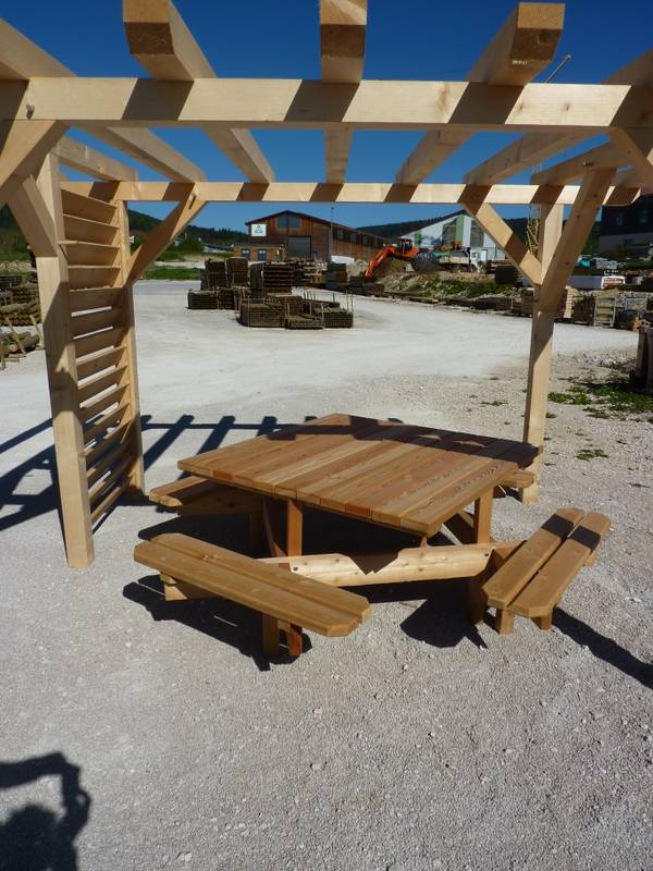 Ensemble bois extérieur 8 places — SNMB Menuiserie Bertin