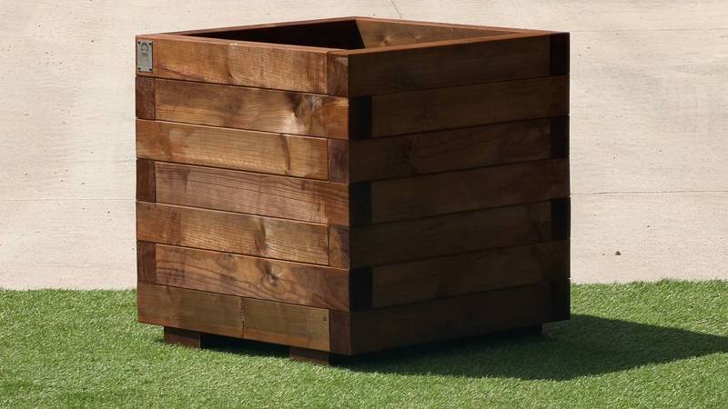 Jardinière bois en madriers croisés, fabrication française SNMB — bois autoclave classe 4