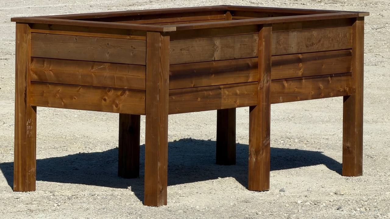 Jardinière citadine en bois sur pieds, fabrication française SNMB — bois autoclave classe 4
