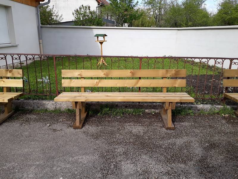 Banc Châtel en bois, fabrication française SNMB — bois autoclave classe 4