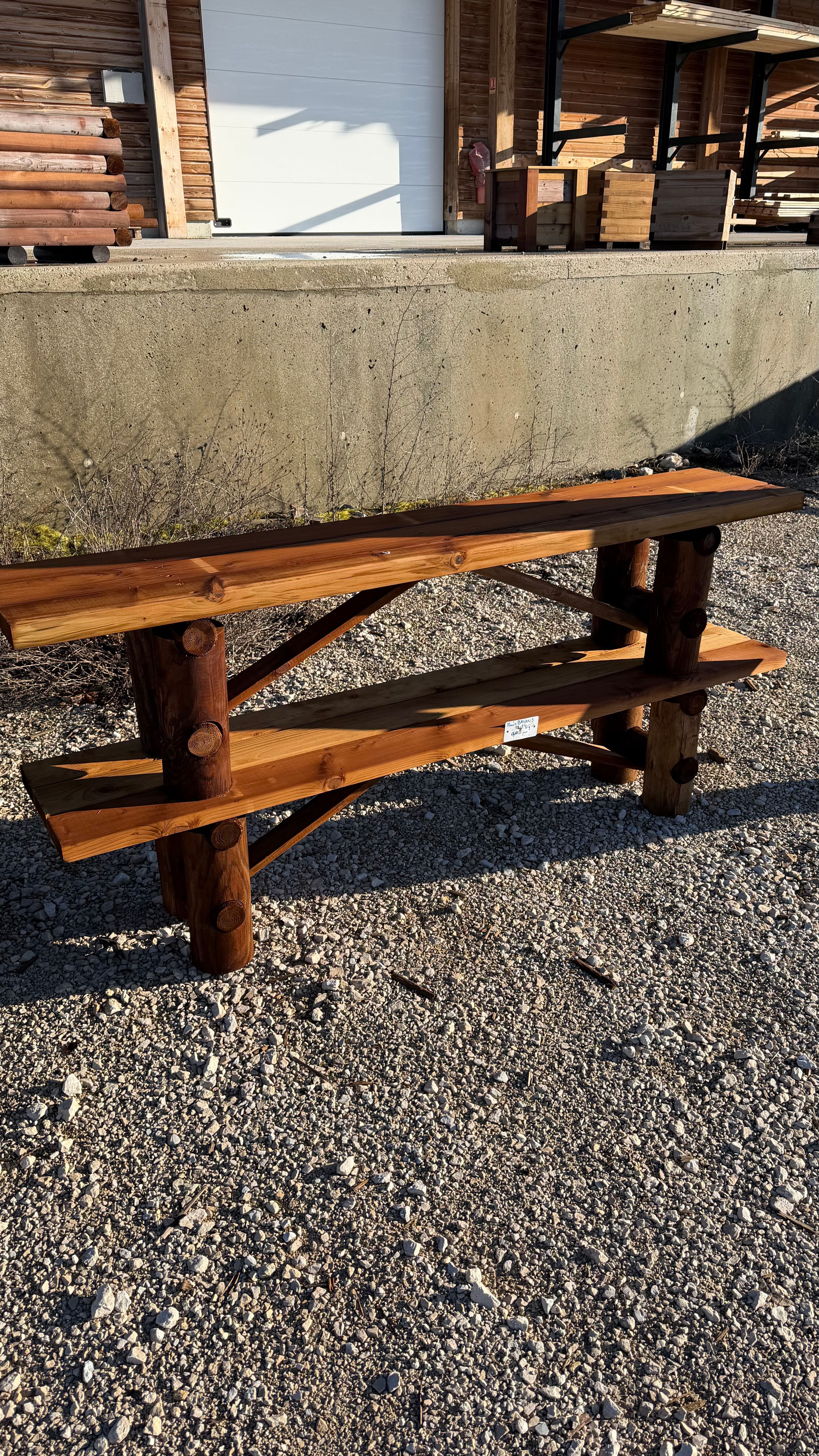 Banc champêtre en bois, fabrication française SNMB — bois autoclave classe 4