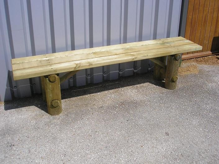 Banc champêtre sans dossier — SNMB Menuiserie Bertin
