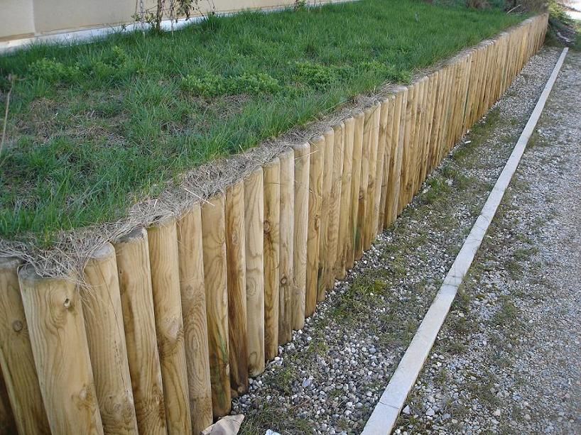 Bordure rondin cote a cote — SNMB Menuiserie Bertin