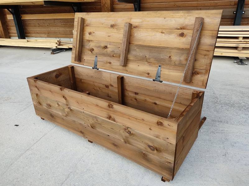 Coffre de rangement extérieur en bois, fabrication française SNMB — bois autoclave classe 4