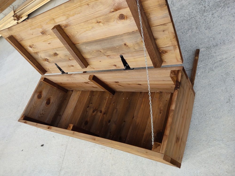 Coffre de rangement extérieur en bois, fabrication française SNMB — bois autoclave classe 4