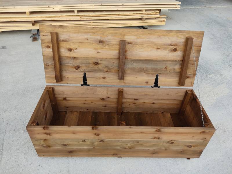 Coffre de rangement extérieur en bois, fabrication française SNMB — bois autoclave classe 4