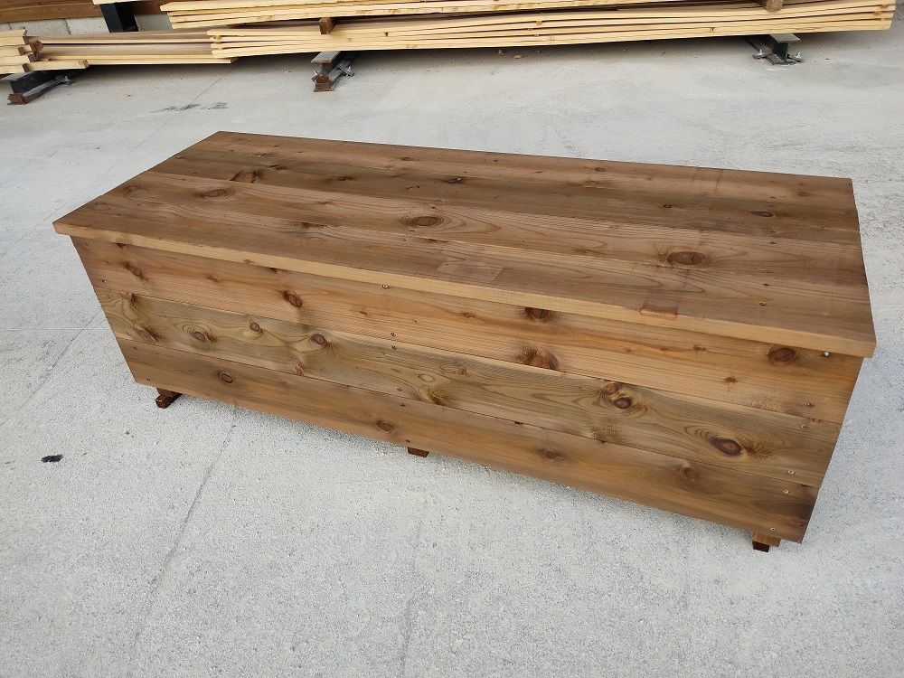 Coffre de rangement extérieur en bois, fabrication française SNMB — bois autoclave classe 4