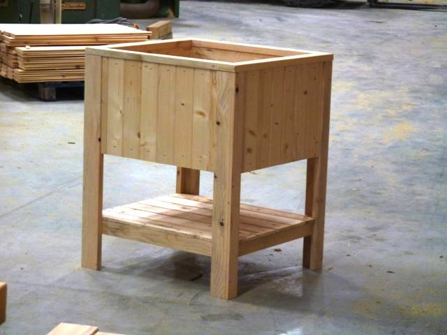 Jardinière bois en hauteur eco logique — SNMB Menuiserie Bertin