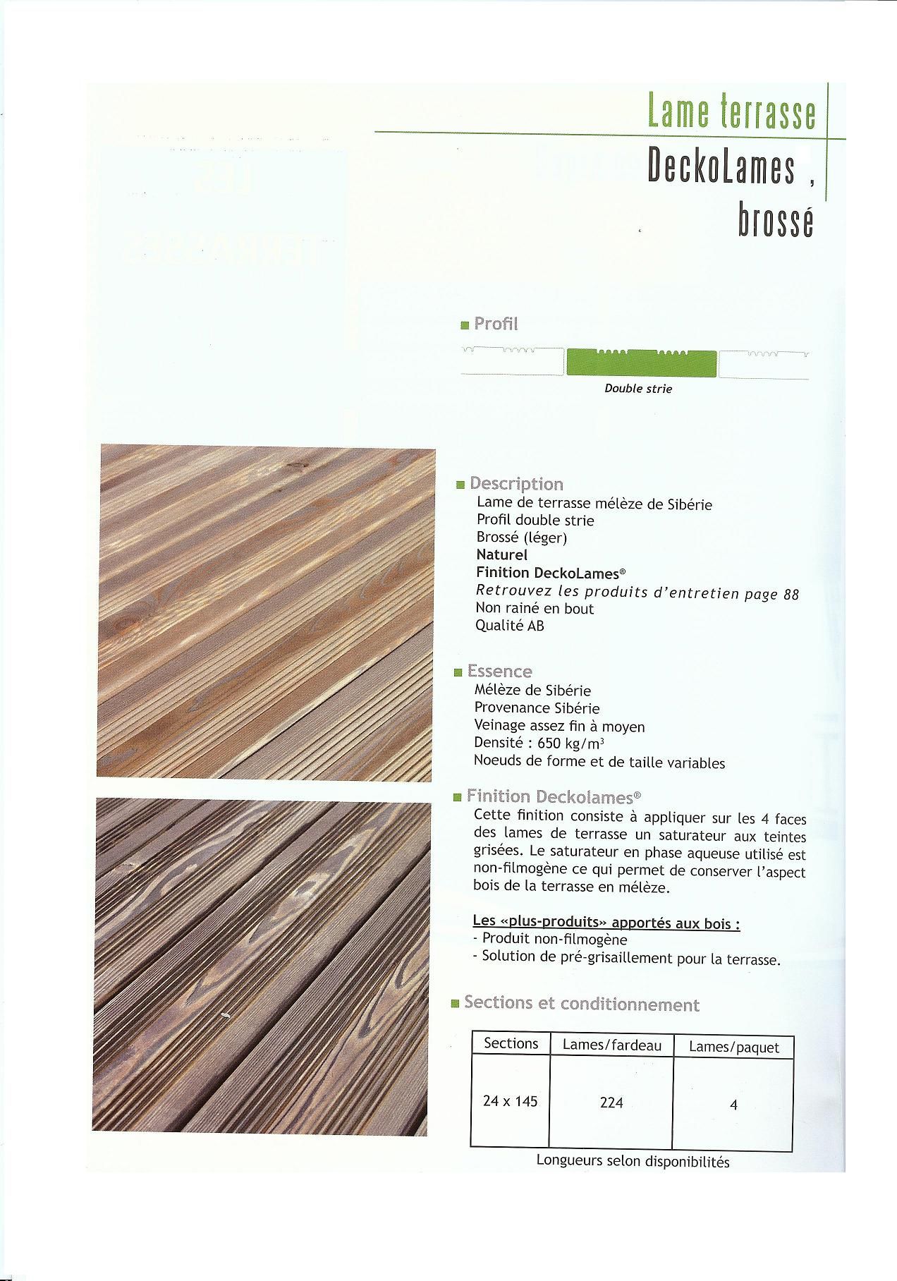 Decko lames mélèze — SNMB Menuiserie Bertin